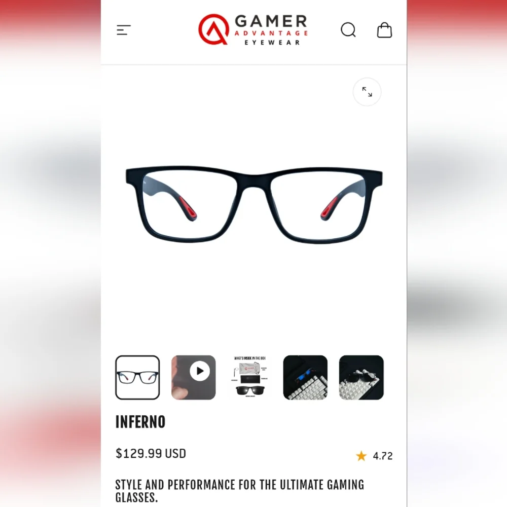 Gamer advantage gaming blue light glasses